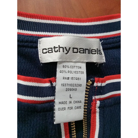 cathy daniels Jacket Women's Size Large Red Whit Blue Striped * - Picture 11 of 14
